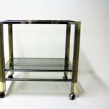 Brass and chrome two tier trolley bar, 1970