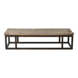 Guyuan – Coffee table in ancient elm with a metal structure no. 1