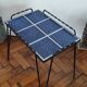 Vintage side table in twisted wrought iron and glazed ceramic.
