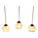 Trio of Art Deco marbled opaline pendant lights, 1920-30