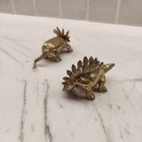 Paire de boîtes dinosaures en laiton