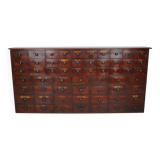 Antique Hardwood Apothecary Cabinet / Bank of Drawers, England, 19th Centur