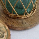 Glass and wicker demijohn