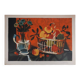 Yves Ganne : Le panier de pêches, lithographie originale signée