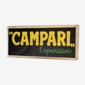 Affiche Bannière Campari l'aperitivo par Leonetto Cappiello - Signé par l'artiste - On linen