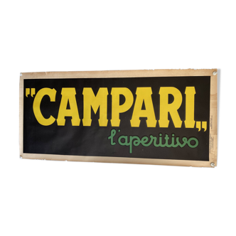 Affiche Bannière Campari l'aperitivo par Leonetto Cappiello - Signé par l'artiste - On linen