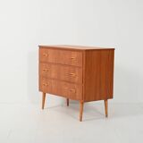 Scandinavian teak chest of drawers with oak details