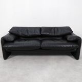 Cassina Maralunga 2,5 seater - black leather