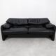 Cassina Maralunga 2,5 places - cuir noir