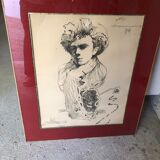 Lithograph Moretti Rimbaud / Verlaine