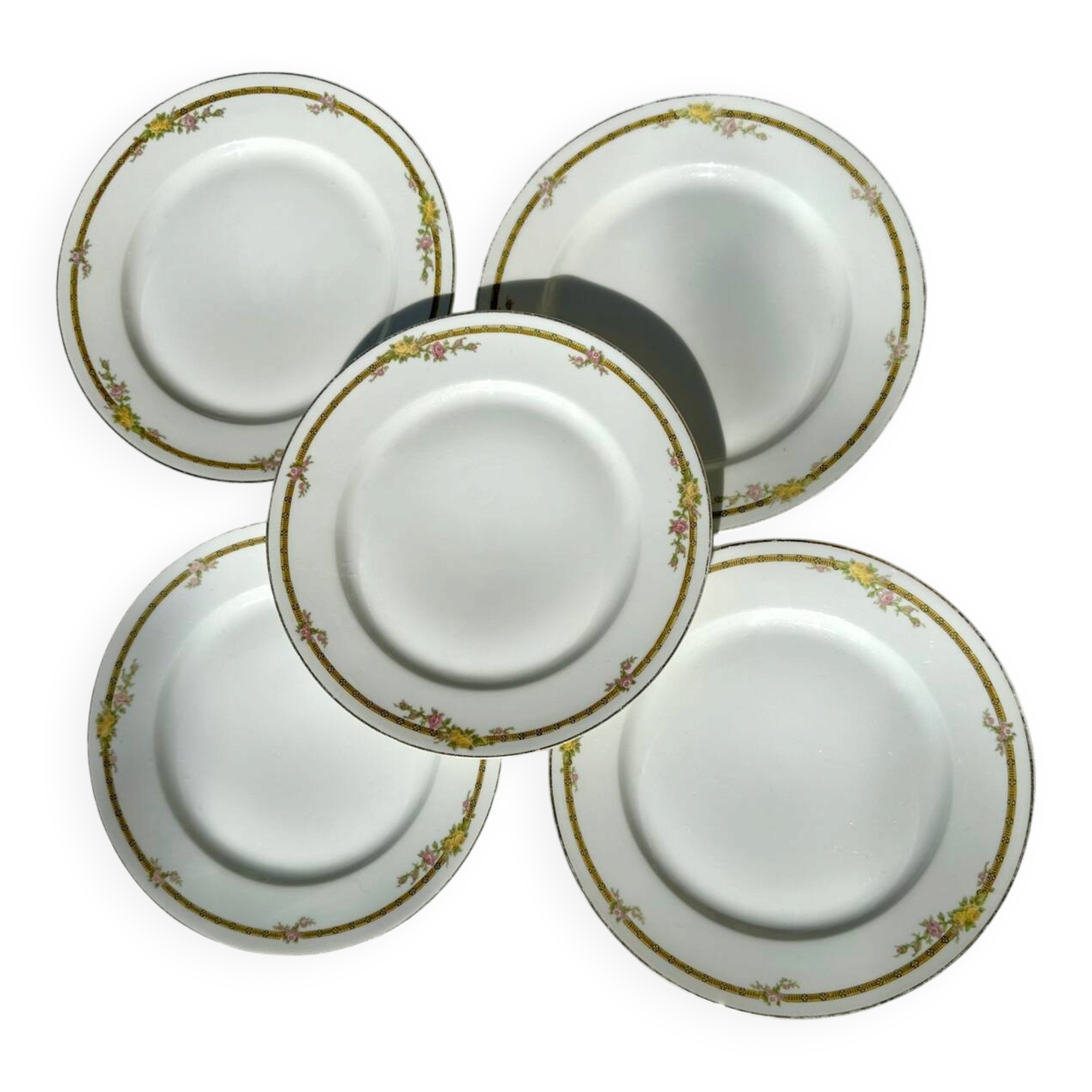 5 assiettes à dessert en porcelaine de Limoges - Raynaud & Co