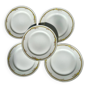 5 assiettes à dessert - porcelaine limoges