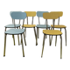 6 vintage formica blue yellow kitchen chairs