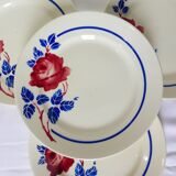 4 assiettes dessert vintage de K&G Luneville modèle Chantal