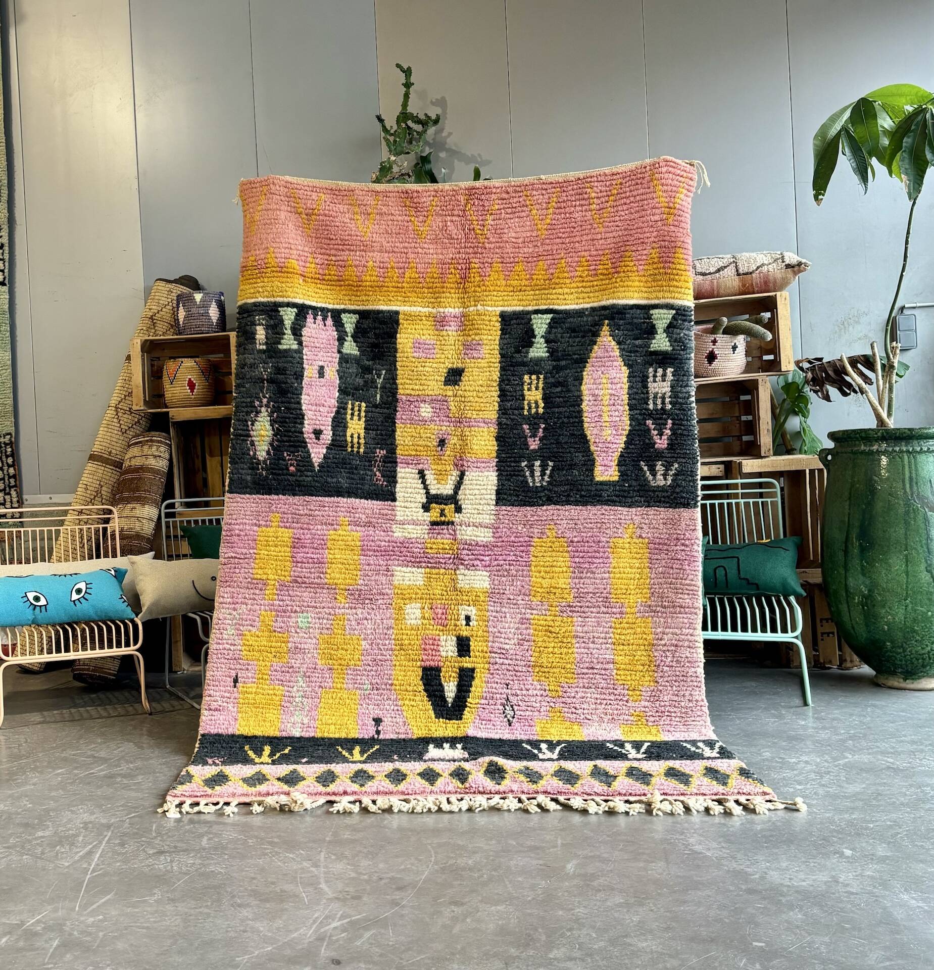 Large new purple Boujad Berber rug 165x270 cm