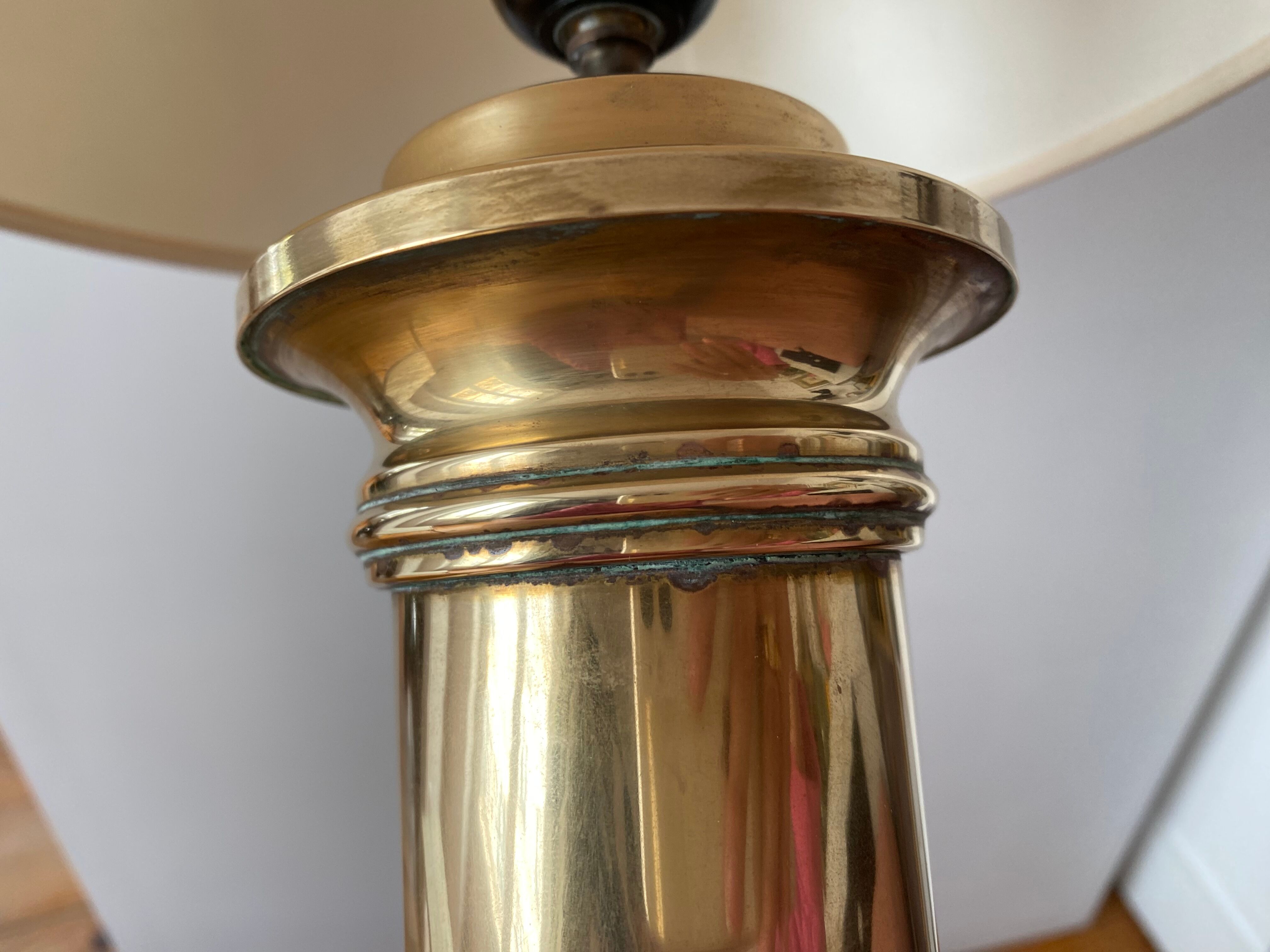 Brass column lamp neoclassical style 60s vintage