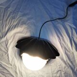 Ceramic shell lamp with opaline pearl, Saint-Jacques, France, 1980