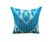 Silk Ikat Square Cushion Cover, Sky Blue Vintage Abraj, Handwoven, 16x16