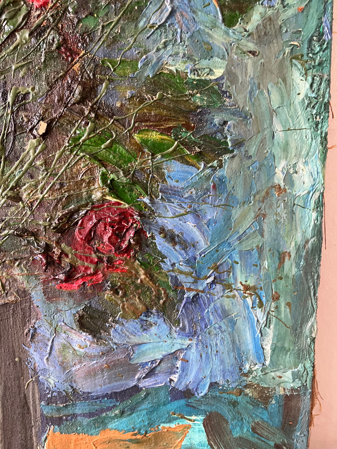 Flower bouquet, knife technique, signed