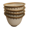 4 tasses porcelaine blanche à motif doré