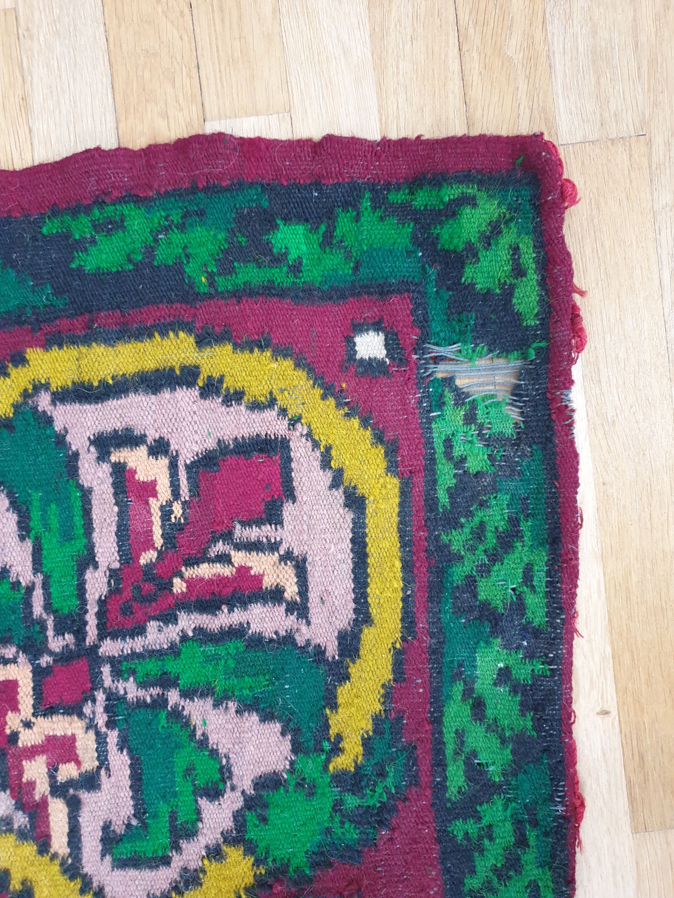 Tapis en laine roumain fait à la main, 247X177 cm