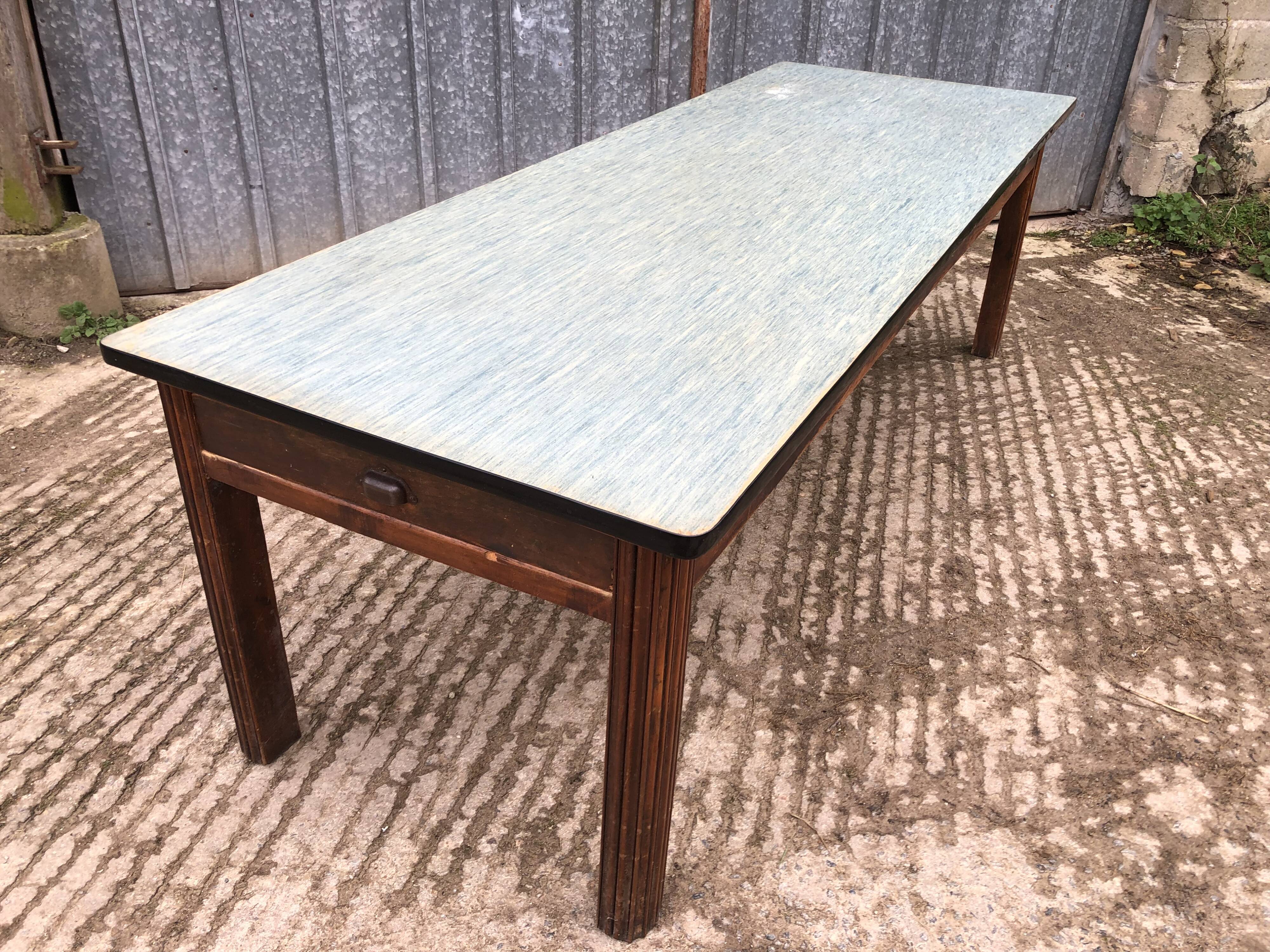 Vintage farm table from the reconstruction period in fir.