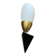 Wall lamp 1950s 1960s black metal and white opaline glass tulip