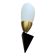 Wall lamp 1950s 1960s black metal and white opaline glass tulip
