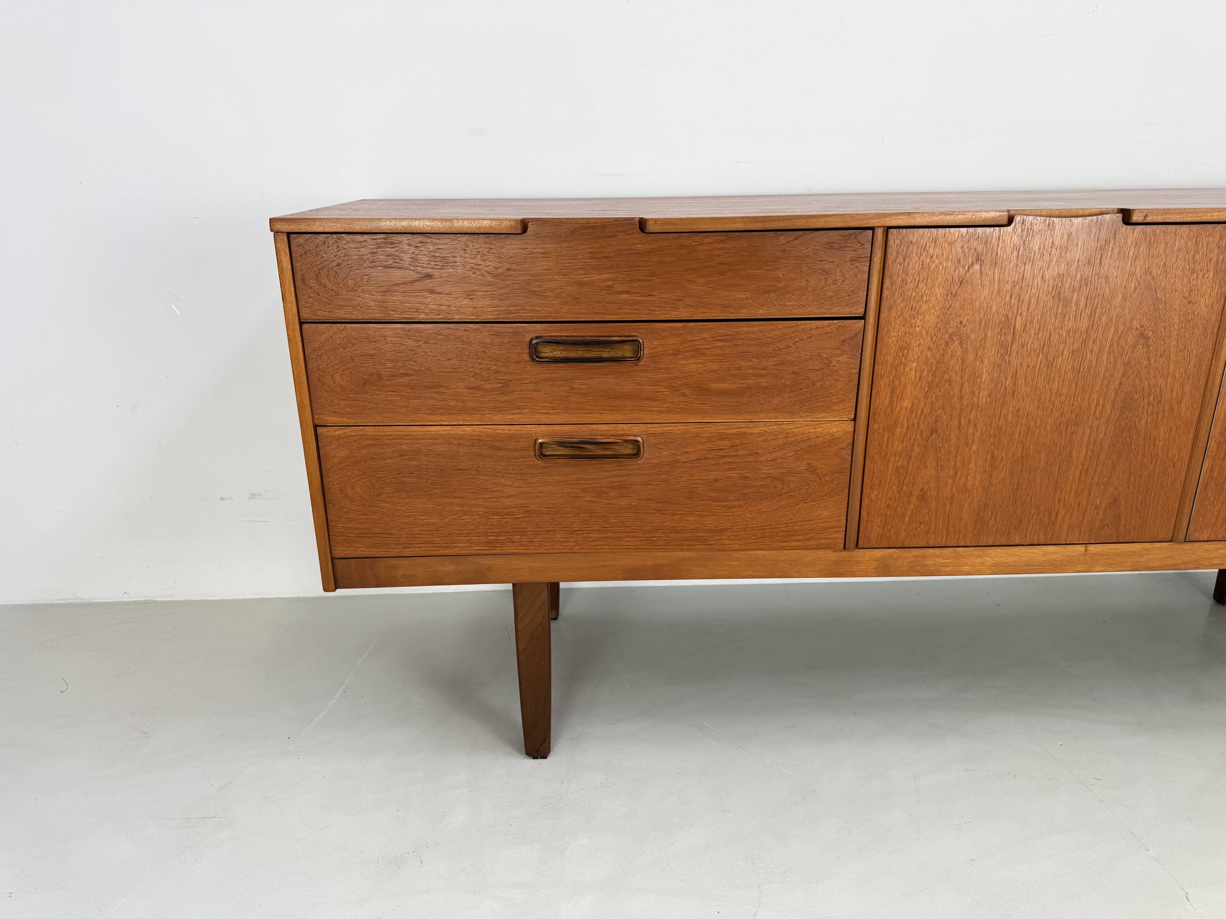 Unique vintage teak sideboard from the 1960s, produced by Nathan in the UK.
