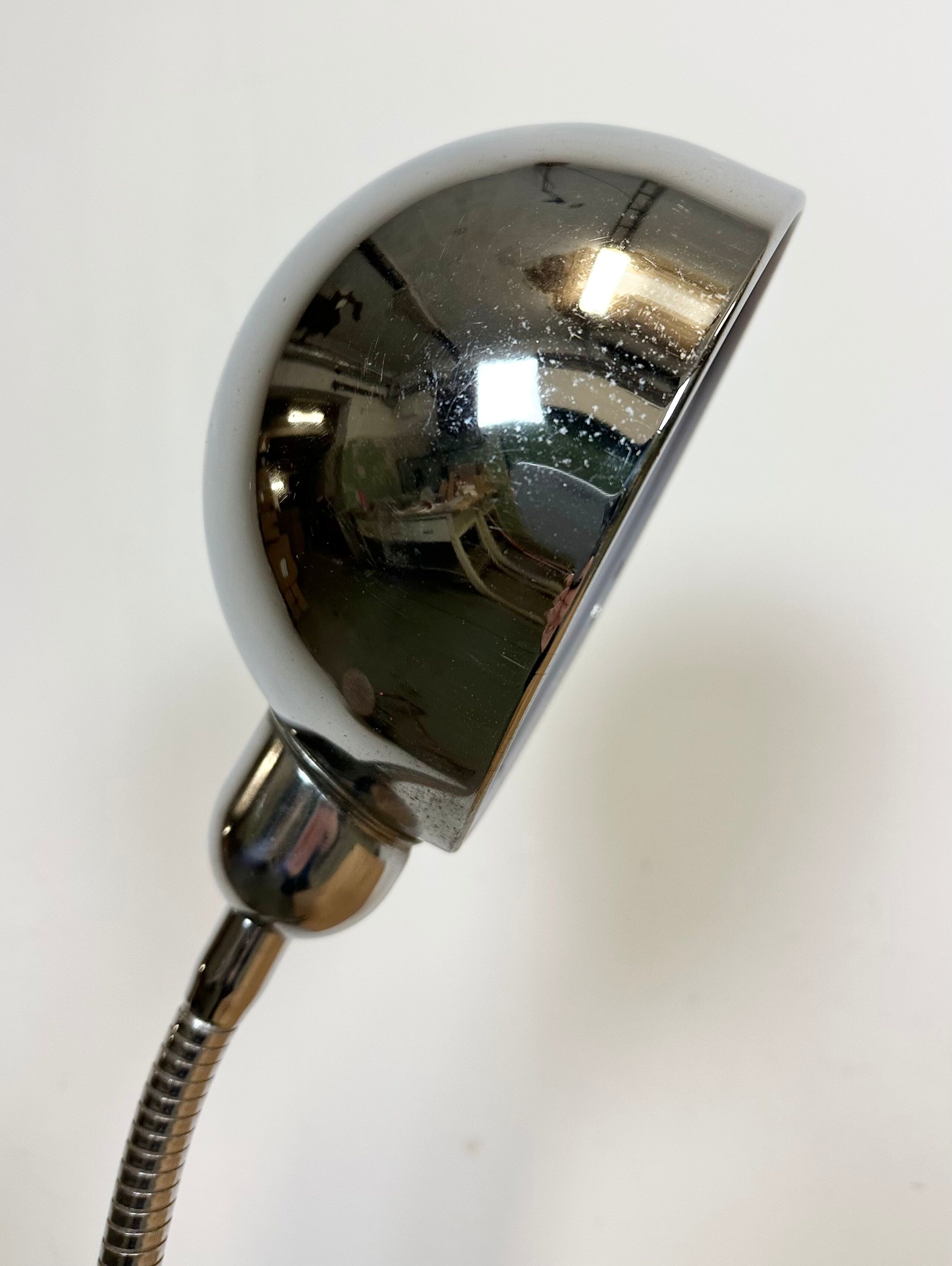 Vintage Chrome Italian Gooseneck Table Lamp, 1960s