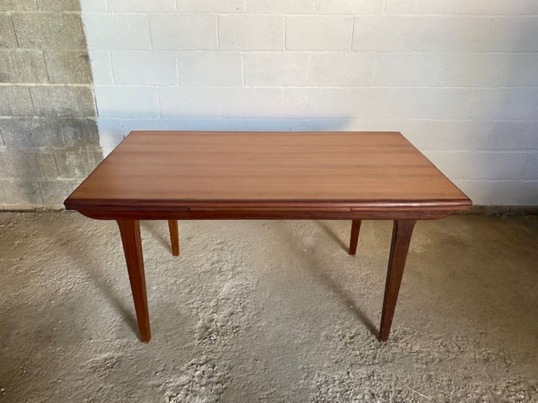 Scandinavian extendable teak table 147/191/235x88cm vintage an60