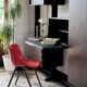 Set of 4 Modus red chairs by Tecno