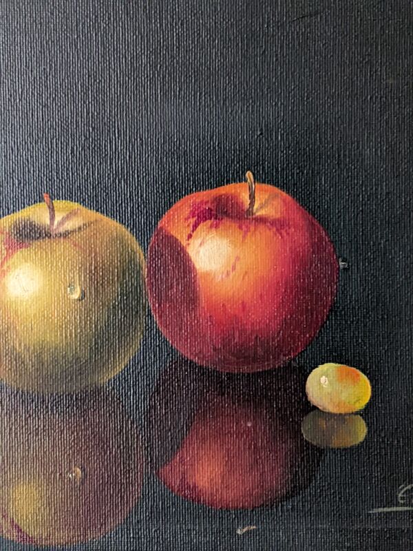 Nature morte huile sur toile tableau contemporain décoration campagne