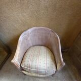 Canned basket armchair