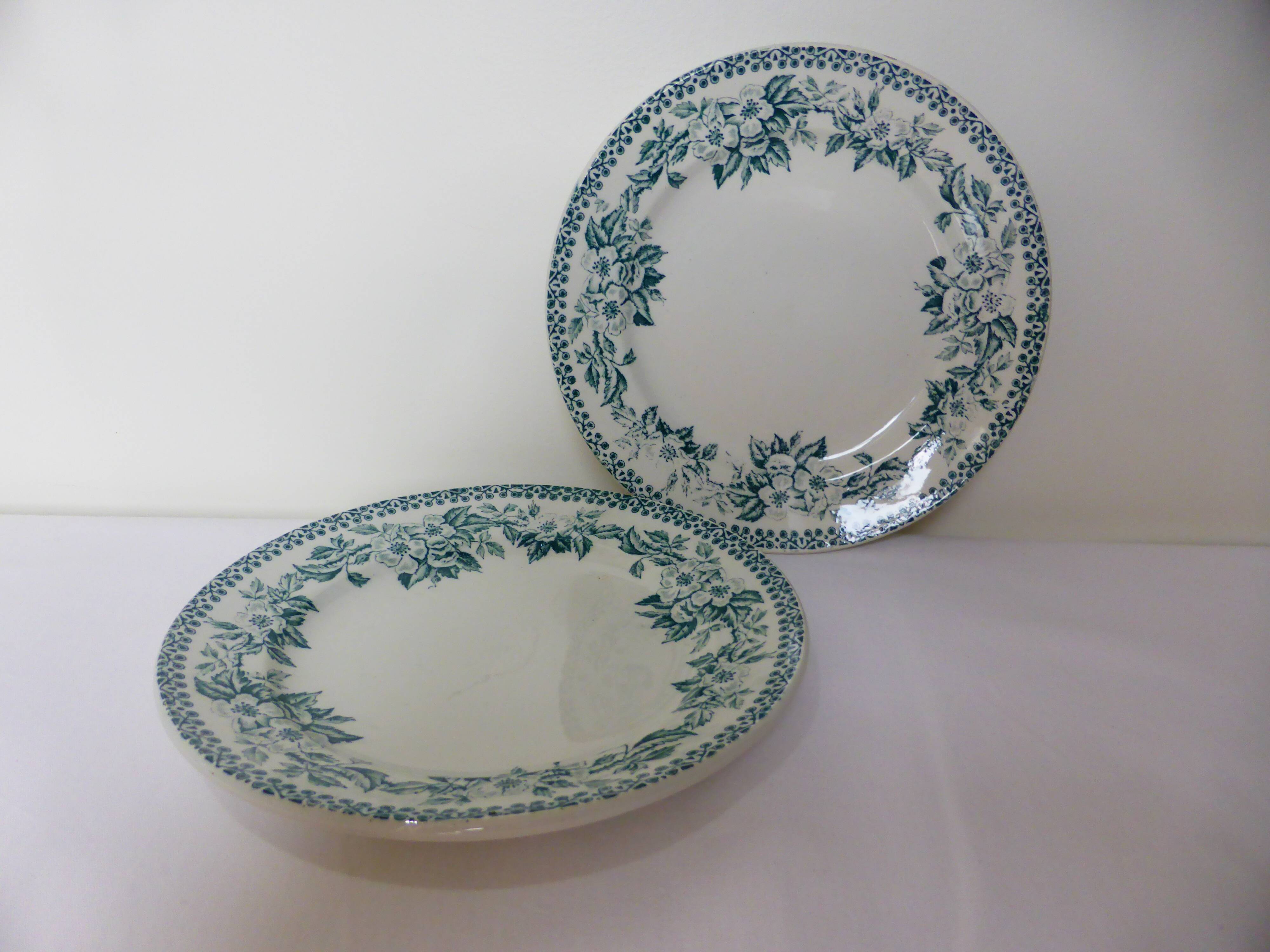 2 vintage dessert plates of St Amand model Guadeloupe