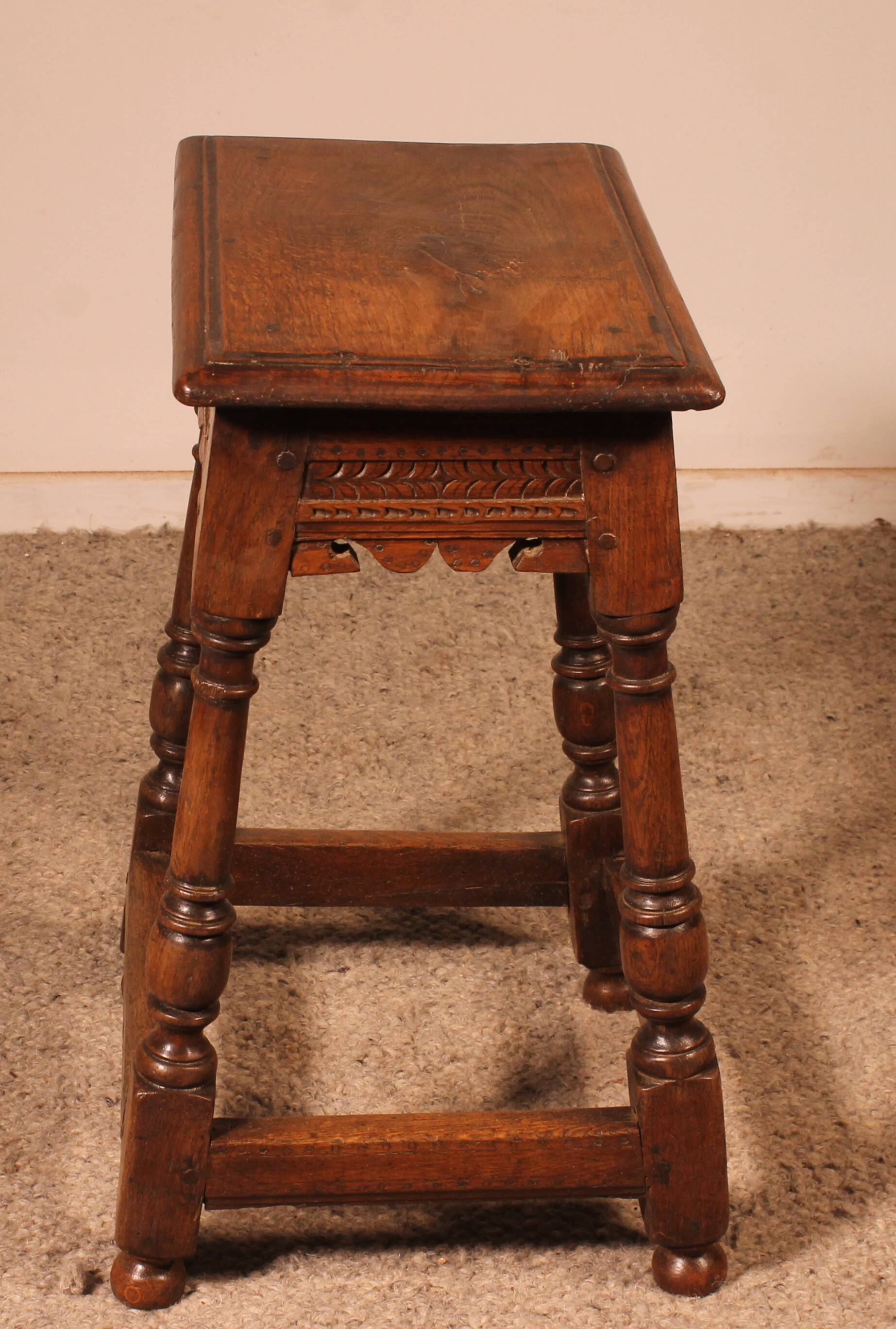 Early 17th Century Oak Jointstool