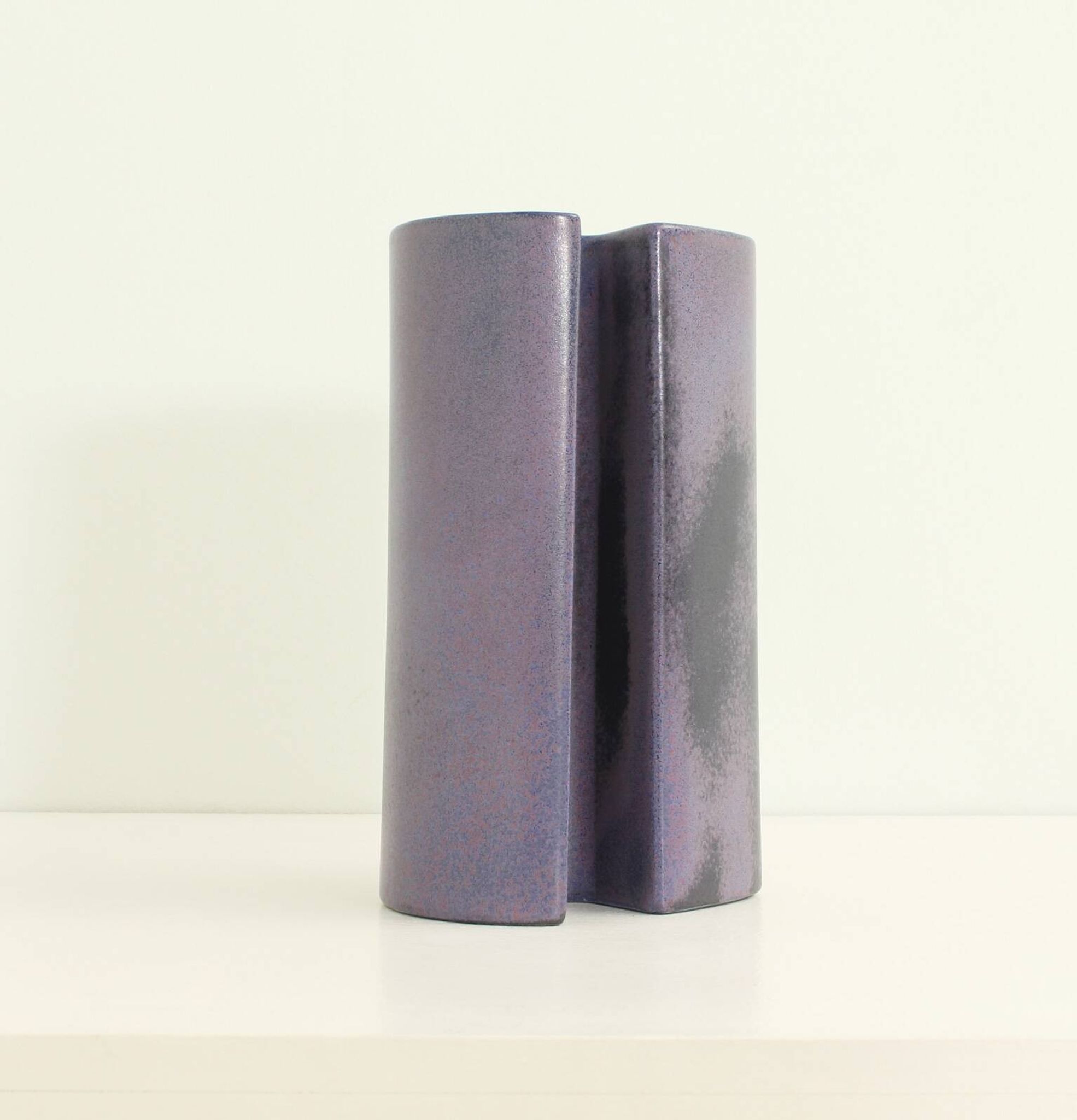 Multifaceted ceramic vase by Angelo Mangiarotti, Italy, 1968.