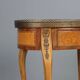 Small antique walnut and metal table, Italy, 20th century.