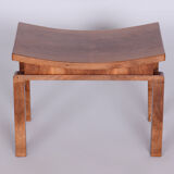 Restored Walnut ArtDeco Stool, Revived Polish, Czechia, 1920s