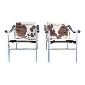 LC1 armchair by Le Corbusier for Cassina, Italy, 1960s, set of 2.