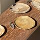 Petit vide poche ou plat en bois pétrifié beige orangé D20,5 -3308