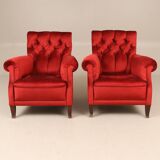 Vintage Pair of Upholstered Armchairs — First Half of the 20th Century