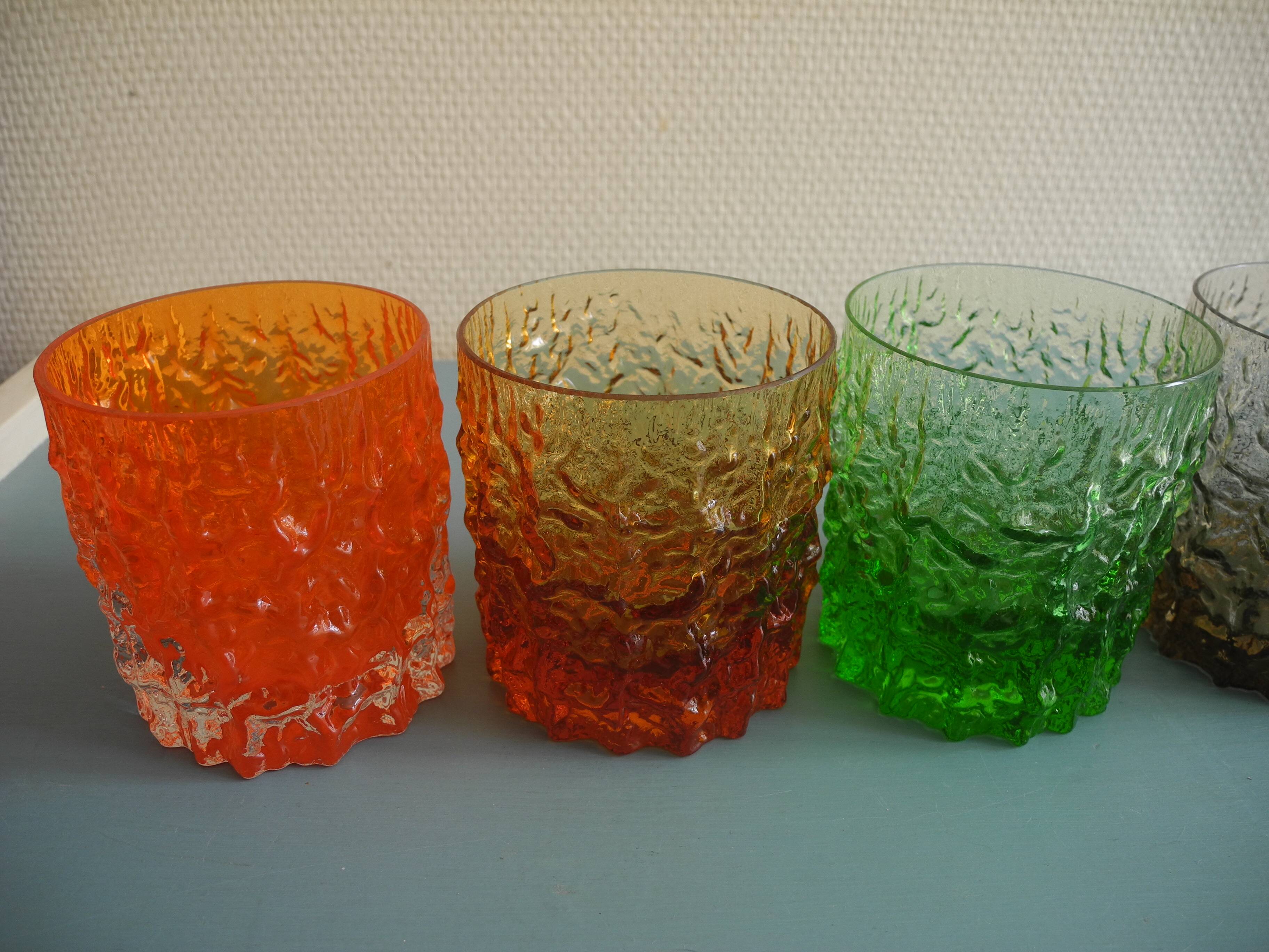 6 vintage whisky glasses Geoffrey Baxter Whitefriars