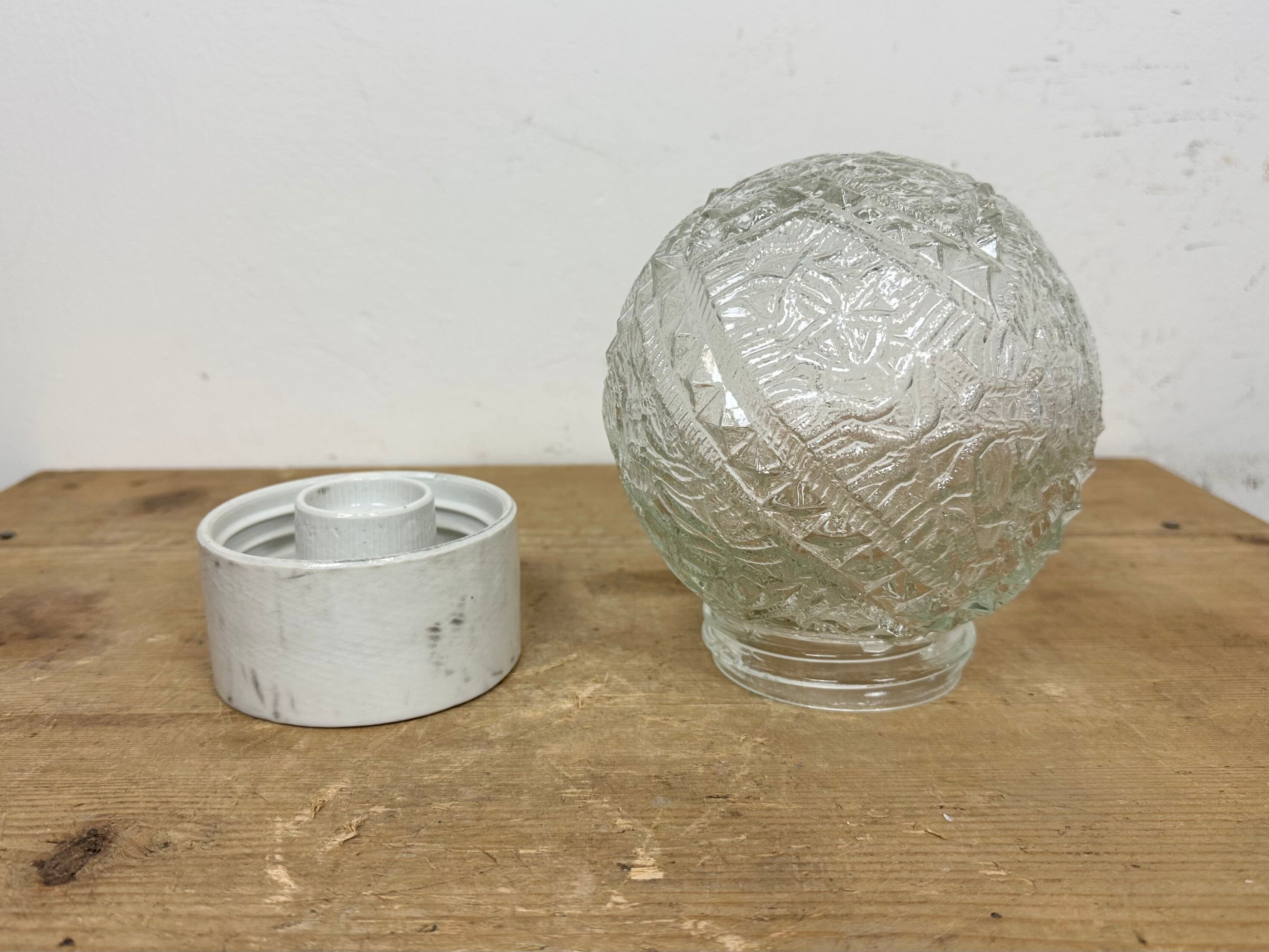 Vintage White Porcelain Ceiling Light, 1970s