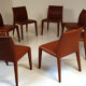 Lot of 8 leather chairs by Mario Bellini for B&B Italia