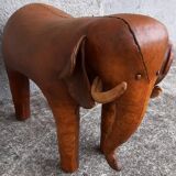 Leather footstool, Dimitri Omersa, 1950s