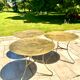 3 bistro tables brass