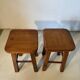 Pair of solid wood stools – vintage rustic style