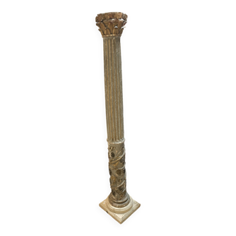 Old carved wooden column - 18th century