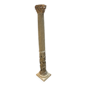 Antique carved wooden column - 18th century